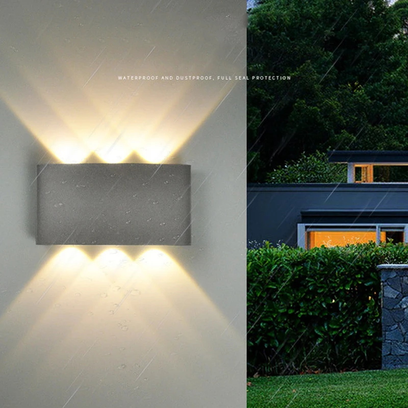 

2W 4W 6W 8W Waterproof AC85-265V Surface Mounted LED Wall Light Modern Nordic Aluminum Outdoor Garden Porch Wall Lamps