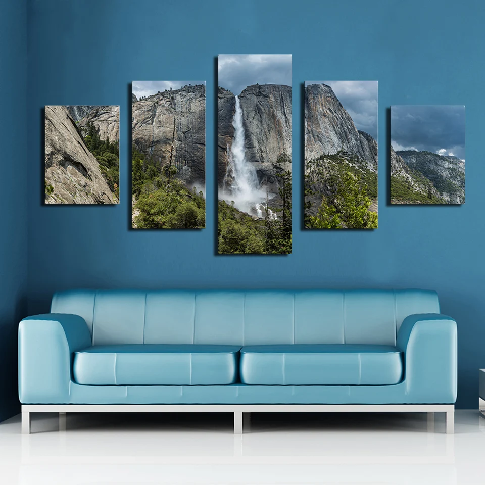 OKHOTCN 5 шт. лесной водопад фото фотография искусственная картина маслом на