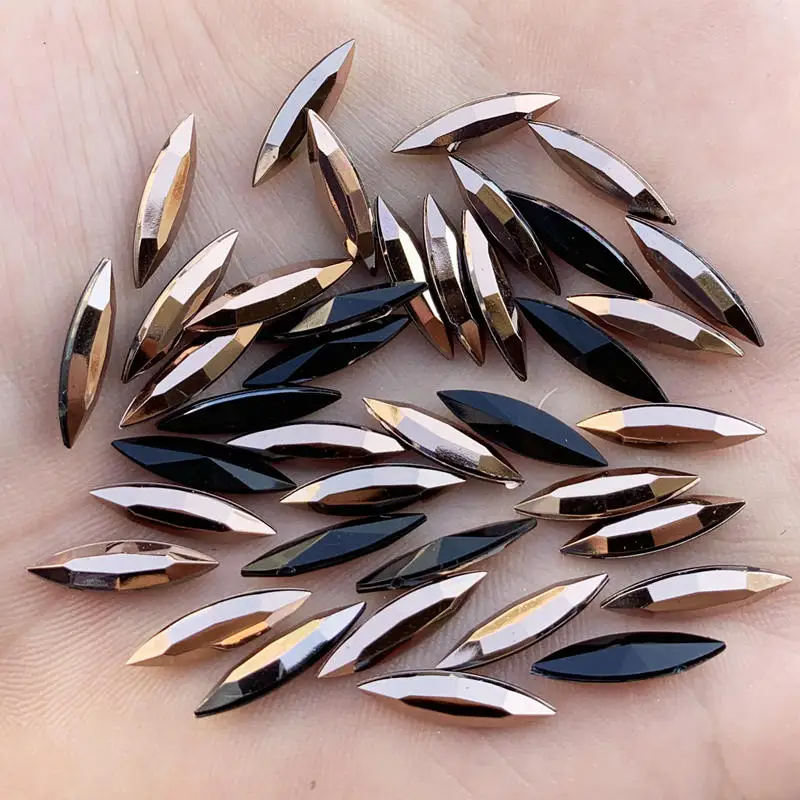 DIY 750pcs/lot Crystal AB Resin Rhinestone Cabochon Acryl Stone Wedding Decoration Crafts 4*15mm -E8910*5 | Дом и сад