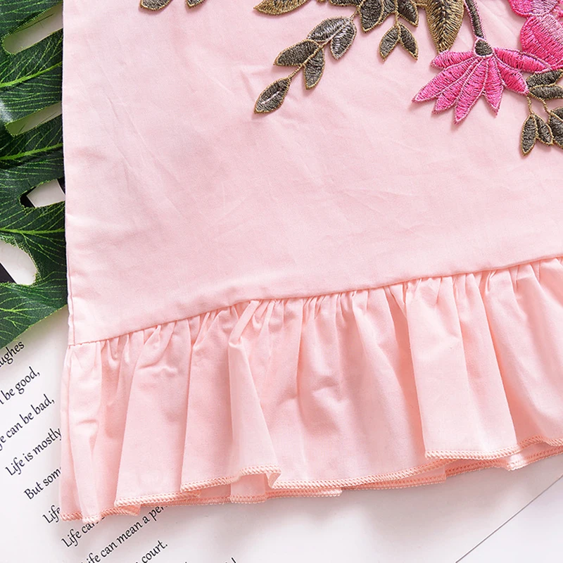 Elegant lady wind dress cute baby lunch break three-dimensional flower pleated |