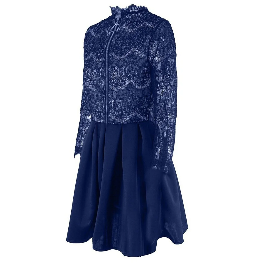 Женское весенне-осеннее платье на молнии сексуальное кружевное лоскутное с