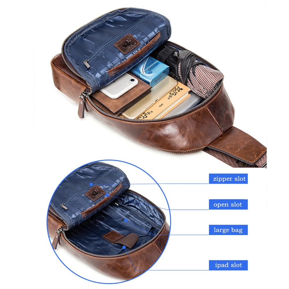 Мужская сумка мессенджер BISON DENIM черная Повседневная через плечо из натуральной
