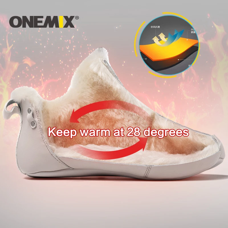 Мужские зимние кроссовки Onemix обувь для бега женщин Уличная треккинга