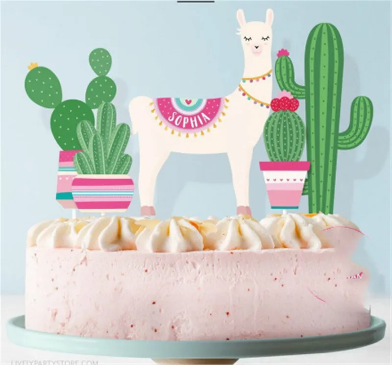 5 шт. флаги для торта альпака кактус|Товары украшения тортов| |