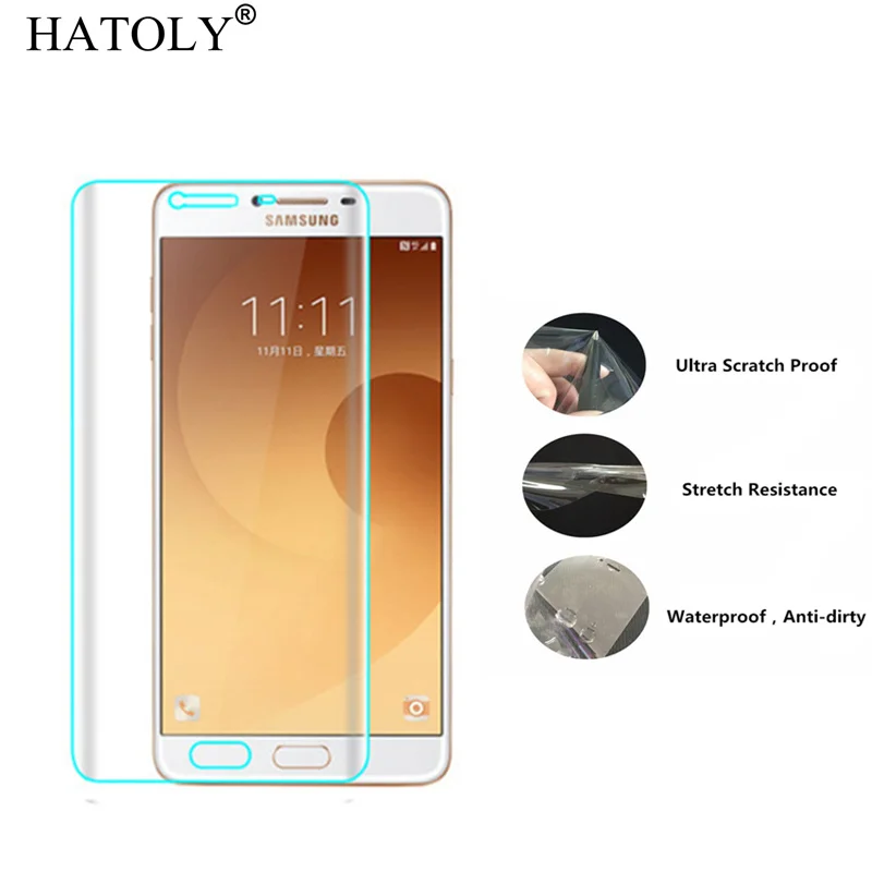 Полное покрытие Экран протектор для Samsung Galaxy C7 пленка ТПУ изогнутая C7000 полный