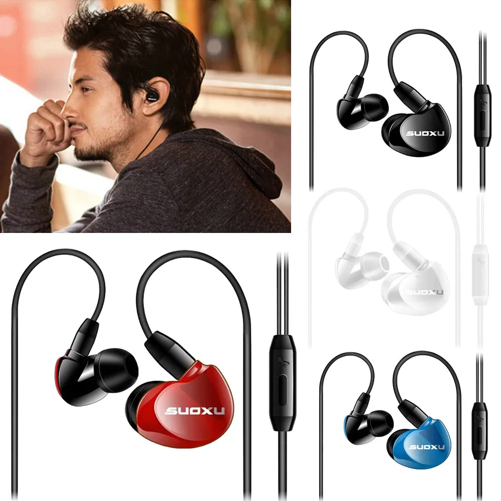 Наушники вкладыши с басовым звуком спортивные наушники микрофоном