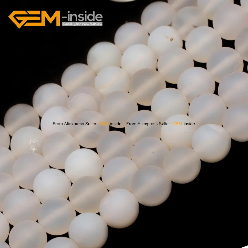 Круглые круглые матовые бусы из камня агата с драгоценным камнями маленькие