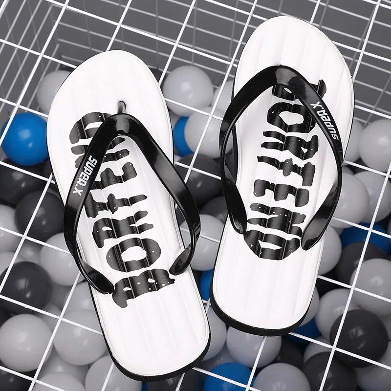 South Korean version of soft-soled anti-skid alphabetic slippers for summer 2019 men's comfortable and leisure beach shoes | Обувь