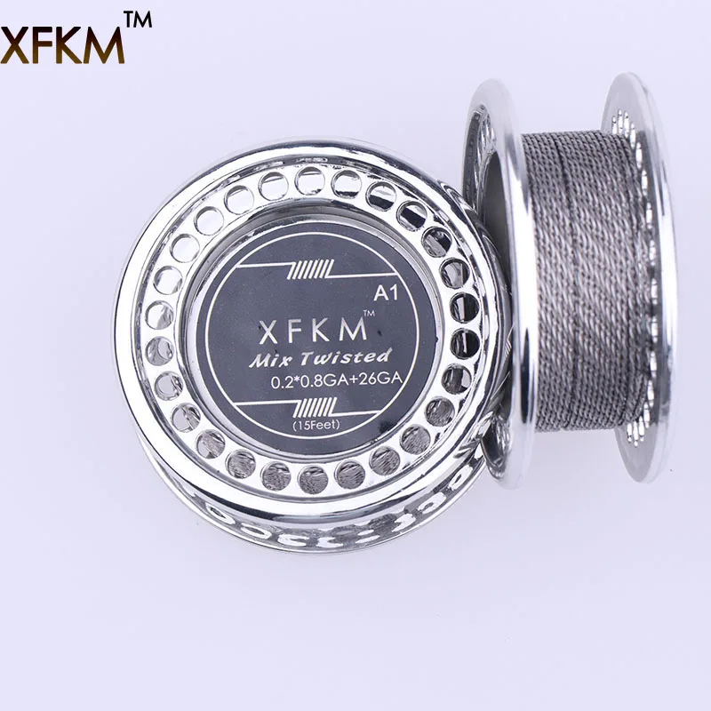 XFKM 5 м/рулон 0 2 * 0.8GA + 26GA mix скрученный провод Clapton для RDA RBA перестраиваемые