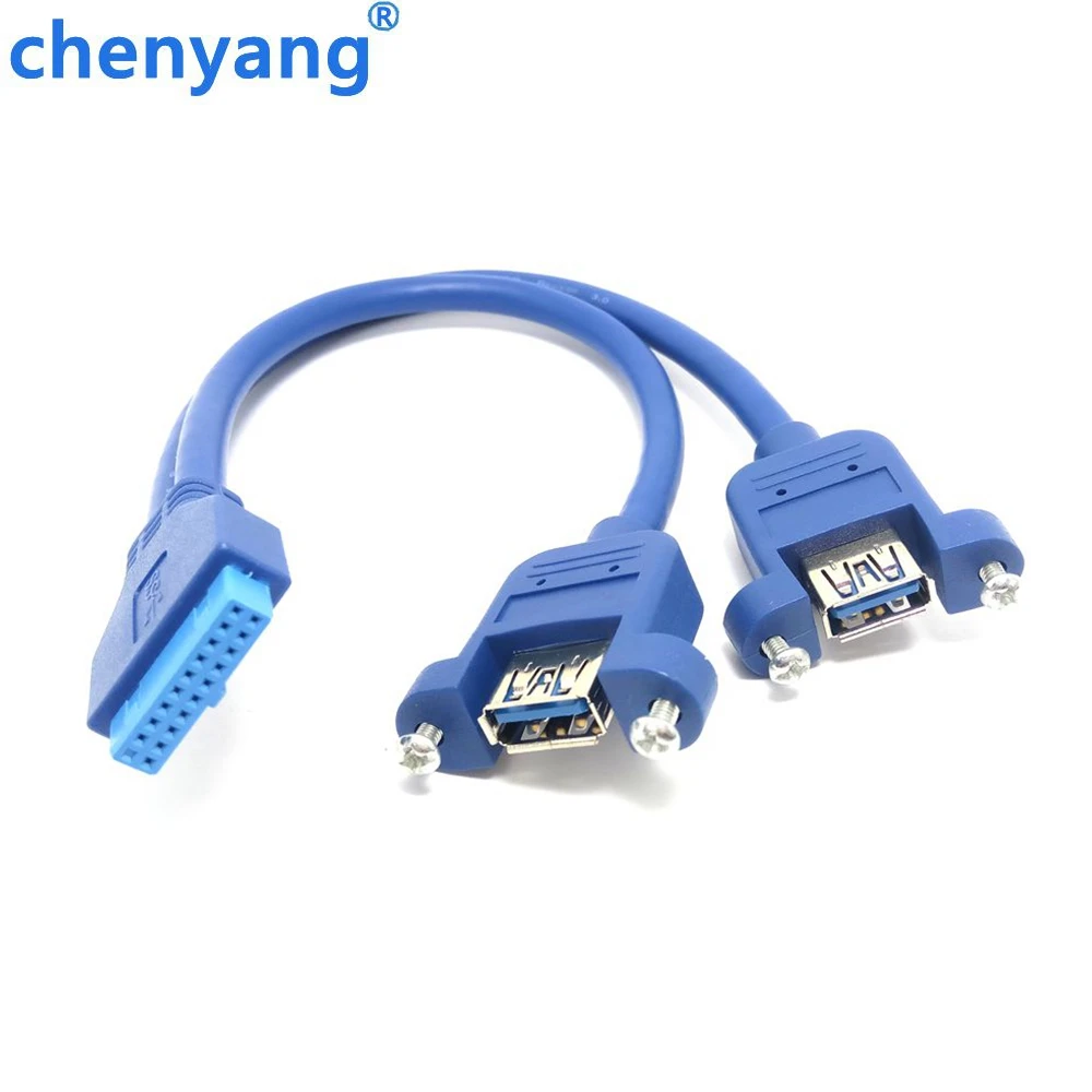 Винтовая панель с двумя портами USB 3 0 тип к материнской плате 20 контактный кабель см/50 см|Кабели USB| |