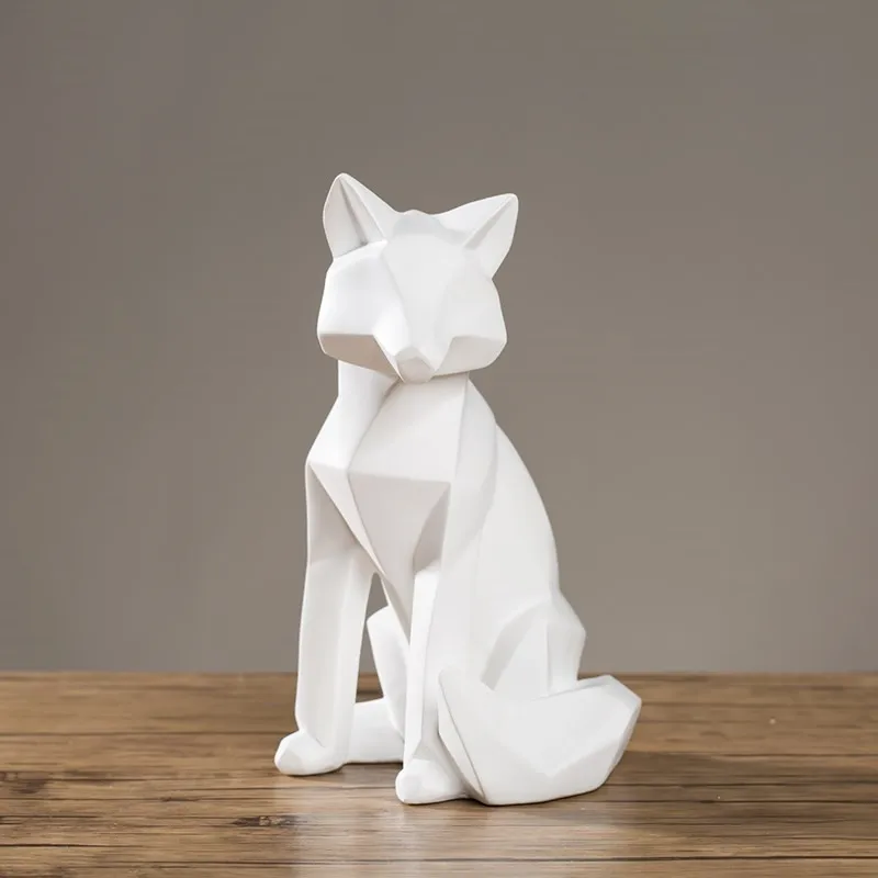 Креативный 3D твердый геометрический полимерный Лисий Ремесло Декор для дома