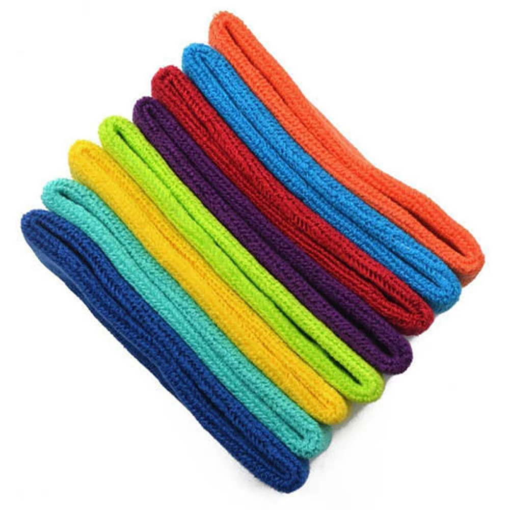 Sweatband Спорт на открытом воздухе повязка от пота на голову Йога тренажерный зал унисекс стрейч сплошной цвет повязка для волос