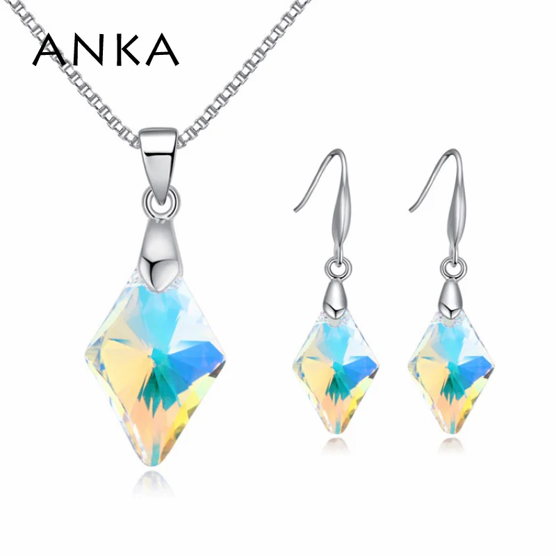 

ANKA brand geometric necklace and earrings for women jewelry sets wedding party accessories crystal from Austria #124842