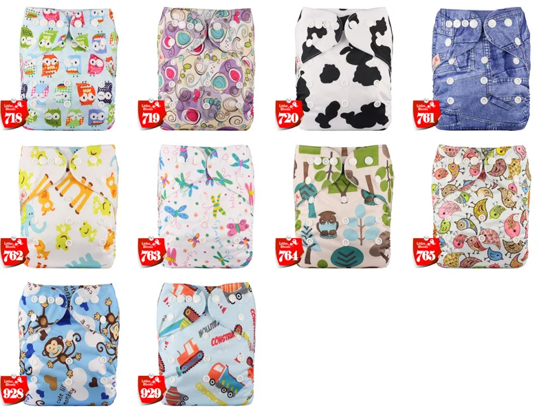[Littles &amp Bloomz] Детские моющиеся многоразовые подгузники из натуральной ткани с