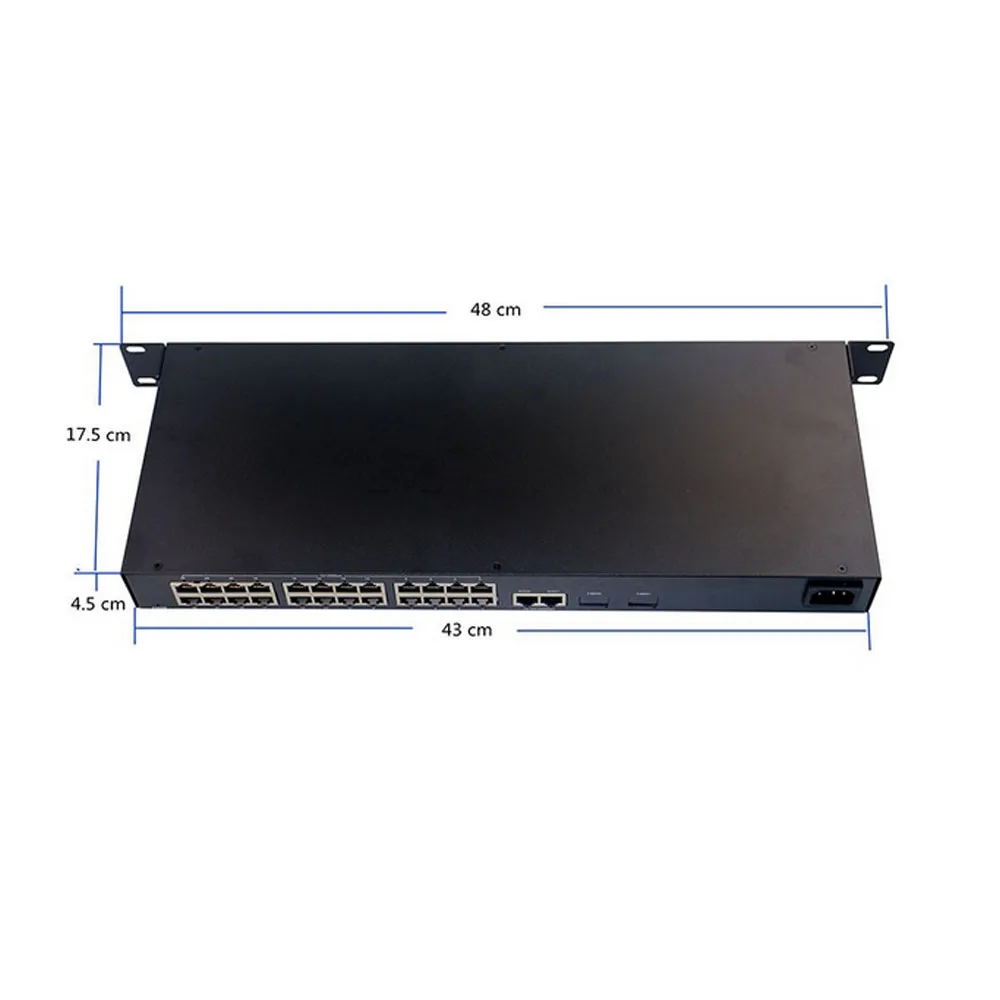 Высококачественный 24 порта 10/100 м и 2-100/1000 uplink IEEE802.3af PoE переключатель для сети