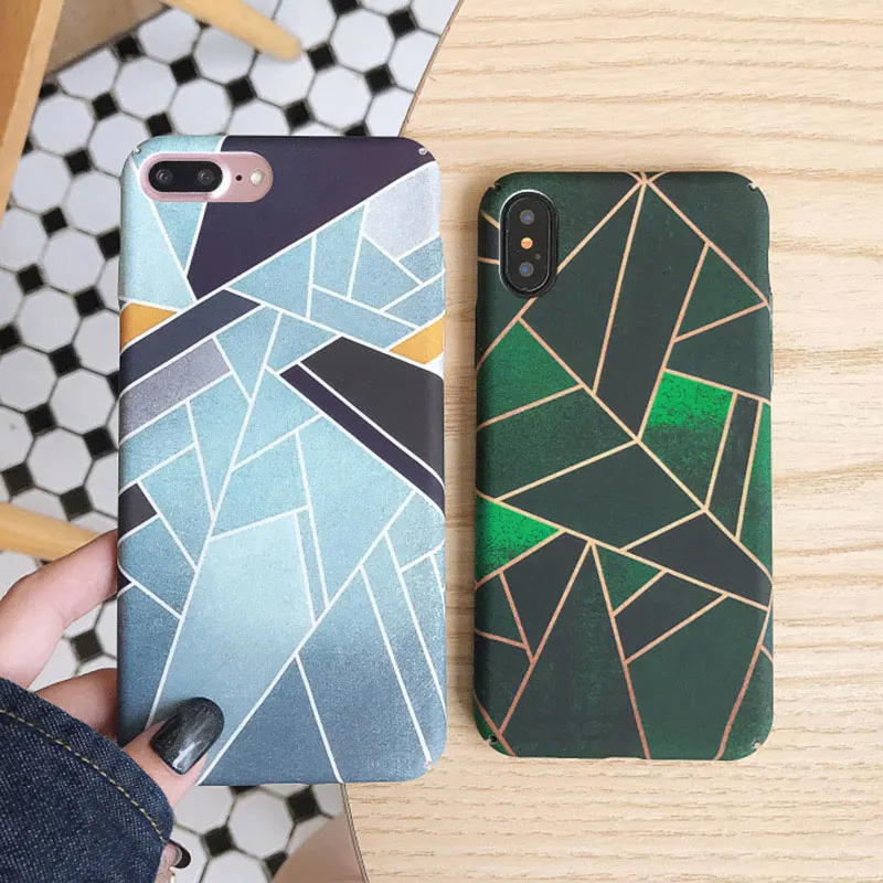 Модный художественный геометрический чехол для телефона Boucho iPhone 8 6 6S 7 Plus X скраб