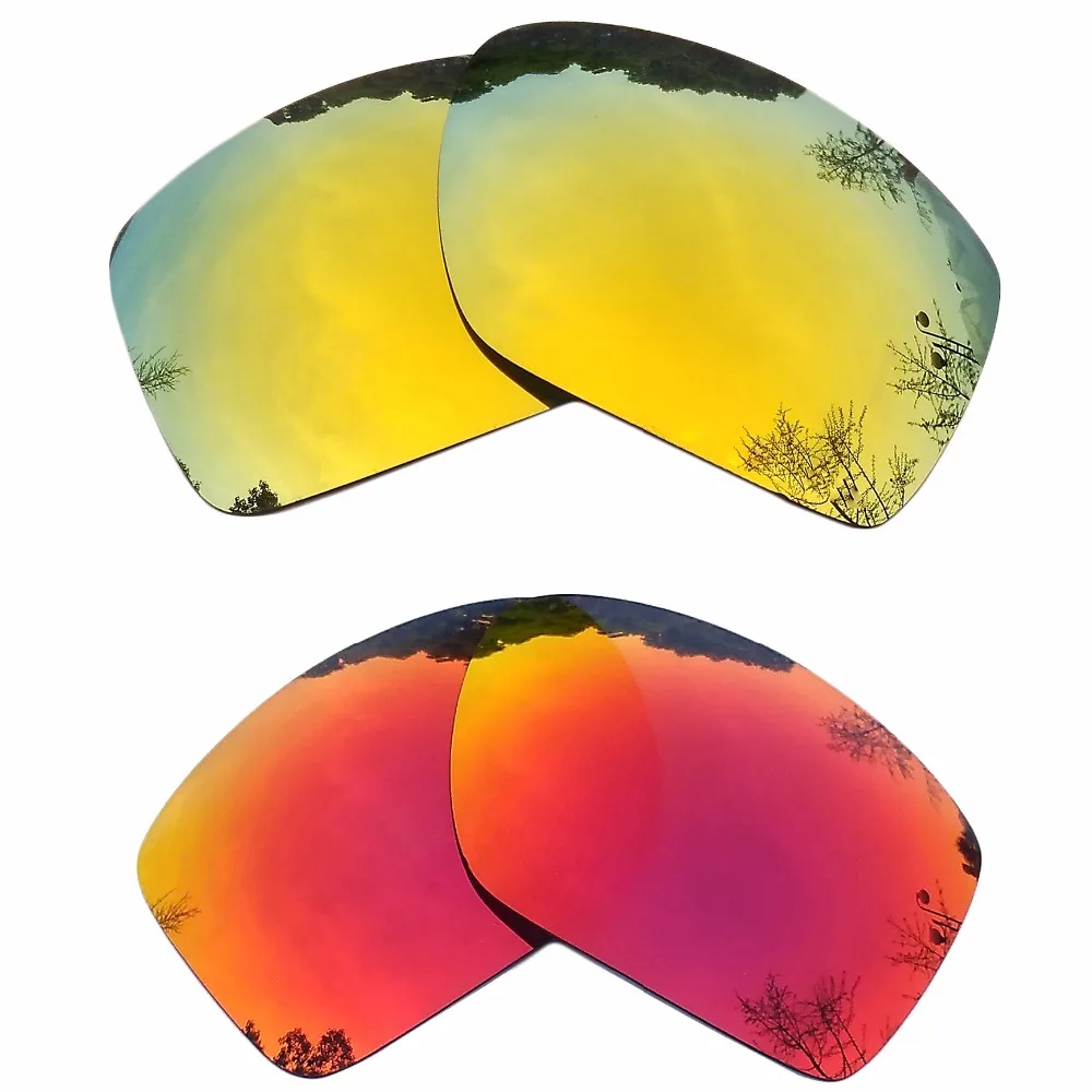 24K Gold Mirrored & Midnight Sun Mirrored Polarized Replacement Lenses for Big Taco Frame 100% UVA & UVB