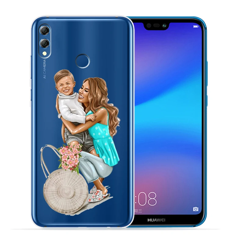 Модный чехол для телефона Super mom Dad Girl Huawei P30 Lite Pro P20 P8Lite P9Lite 2017 P Smart мягкий