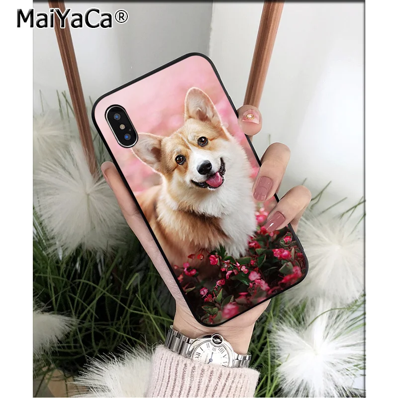 Мягкий силиконовый чехол для телефона MaiYaCa Animal Corgi dog из ТПУ Apple iPhone 8 7 6 6S Plus X XS MAX 5 5S