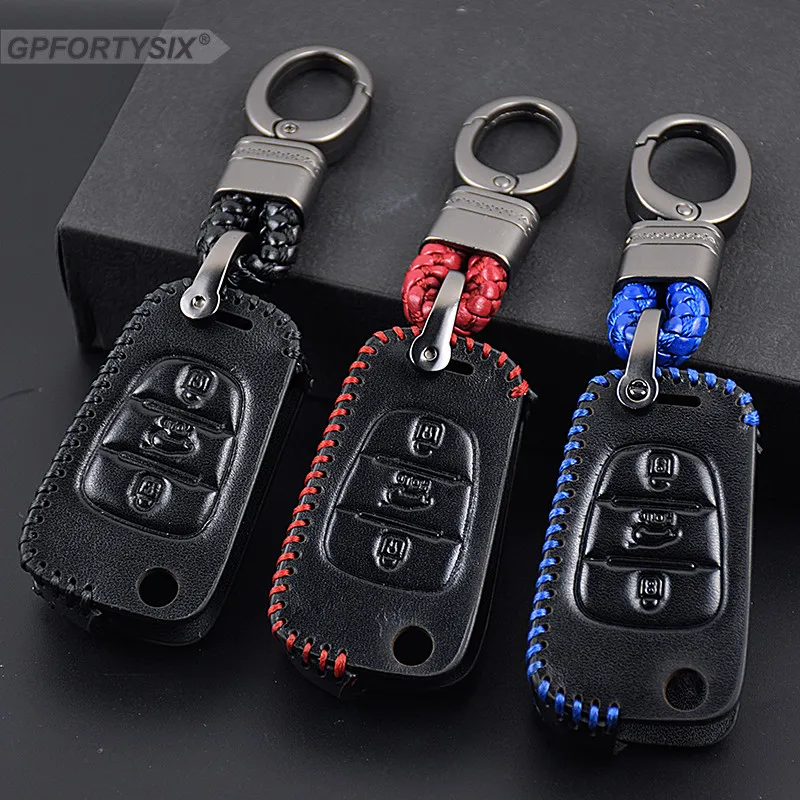 Автомобильный кожаный чехол для ключей подходит KIA RIO K2 K5 Sportage Sorento Ceed|fob cover|car key case