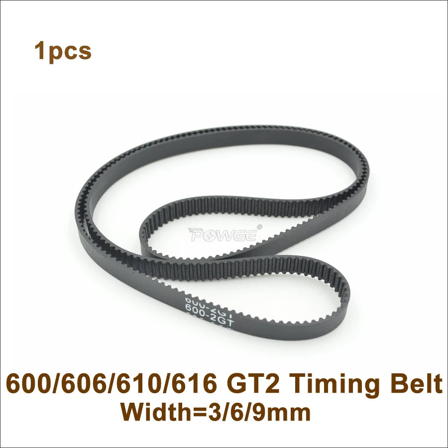 POWGE 600/606/610/616/630 2GT зубчатый ремень W = 3/6/9 мм зубы 300/302/305/308/315 GT2 замкнутому циклу