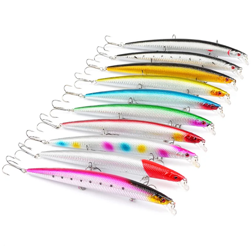 

200pcs Minnow Fishing Lure 18cm 23.8g Hard Wobblers Crankbait 3D Eyes Bait Artificial Trout Pike Carp Fishing Tackle