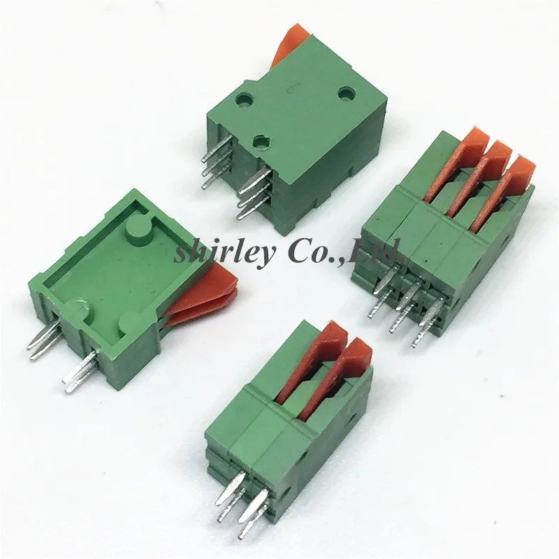 

Free Shipping 100PCS New KF141R 2Pin + 3Pin Can be spliced terminals 2.54mm Pitch Right Angle PCB Spring Teminal Block Connector