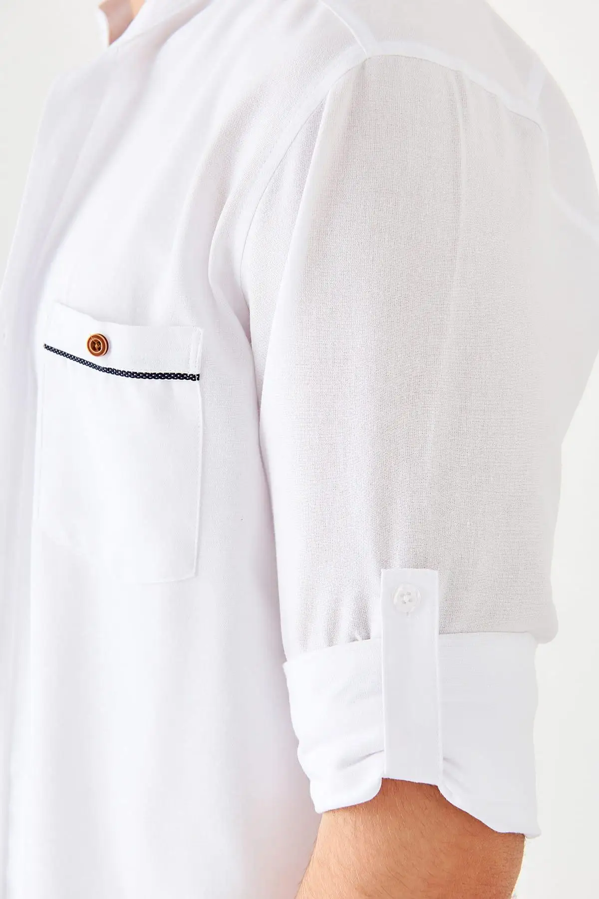 Trendyol белая мужская с вырезом лодочкой Pat Six Ekstraforlu длинным рукавом Slim Fit новая