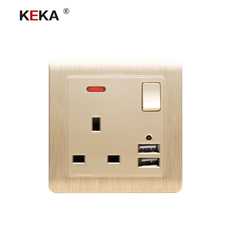Настенная розетка KEKA с двумя USB портами 5 В 2 1 А|Электрические розетки| |
