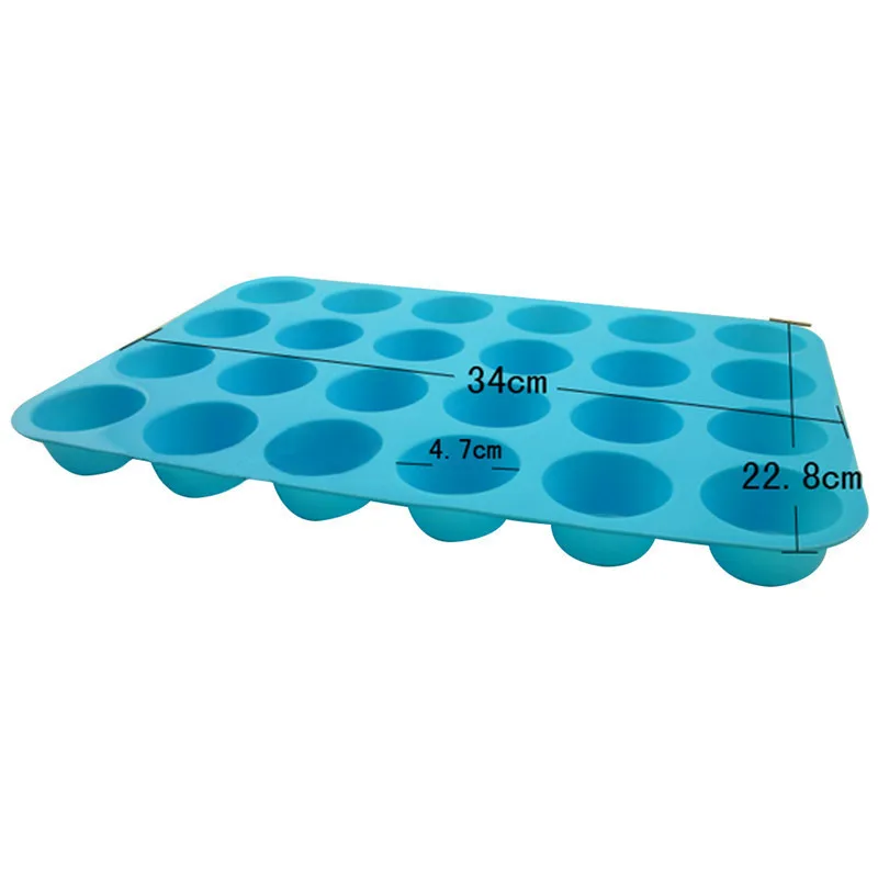 Новый 1 шт. 24 полости Мини Маффин чашки силиконового мыла кекс и печенья формы для