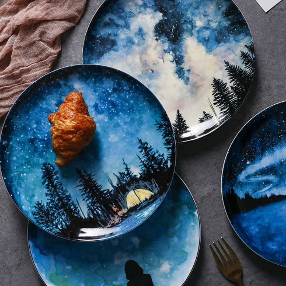 8 inch звездное небо завтрак подарок блюда посуда тарелки фарфоровый сервиз