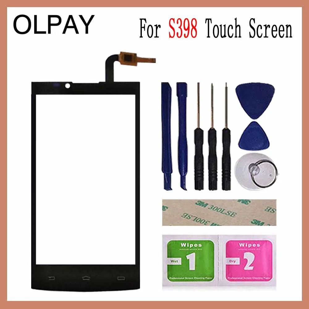 Black With Tools OLPAY 5,0 ''мобильный телефон сенсорный экран дигитайзер для philips S398 S 398 сенсорный экран Стекло сенсор инструменты Бесплатный клей и салфетки - Цвет: Black With Tools