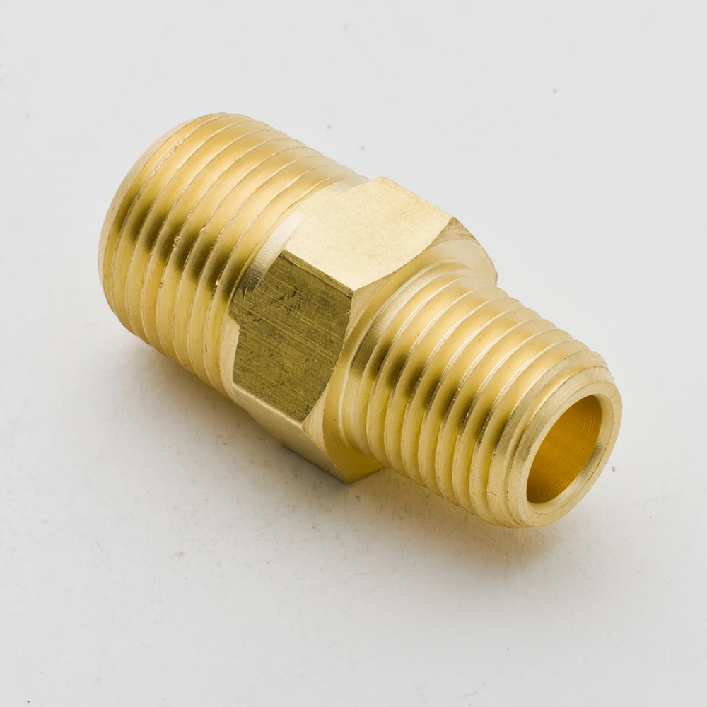 Набор из 2 латунных штуцеров для труб редуктор шестигранный ниппель 1/4 дюйма x1/8