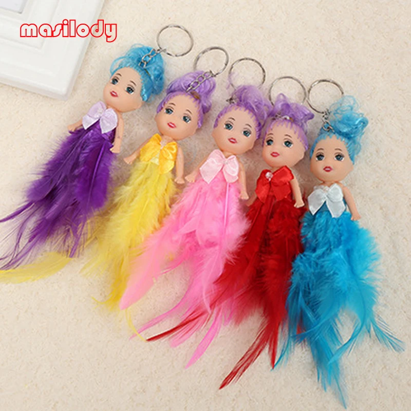 100 шт./лот новый стиль подвеска в форме куклы с перьями брелок виде кукол Сумочка