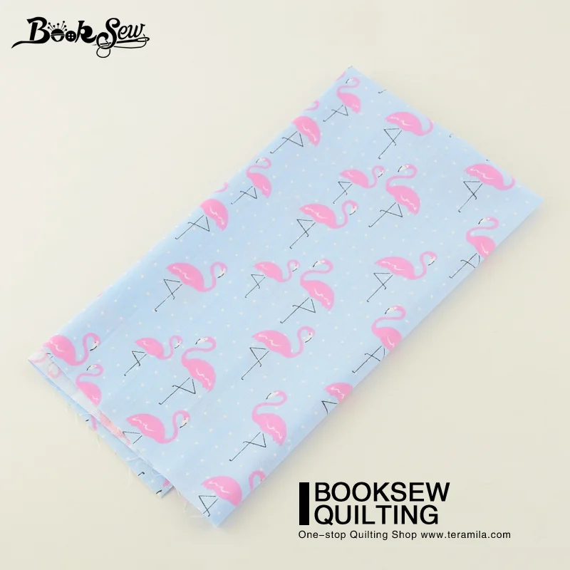 Booksew Blue 100% New Arrival Cotton Twill Fabric Red Crowned Crane Pattern Bedding Set Dolls Scrapbooking Quilting Crafts|quilt craft|cotton twill