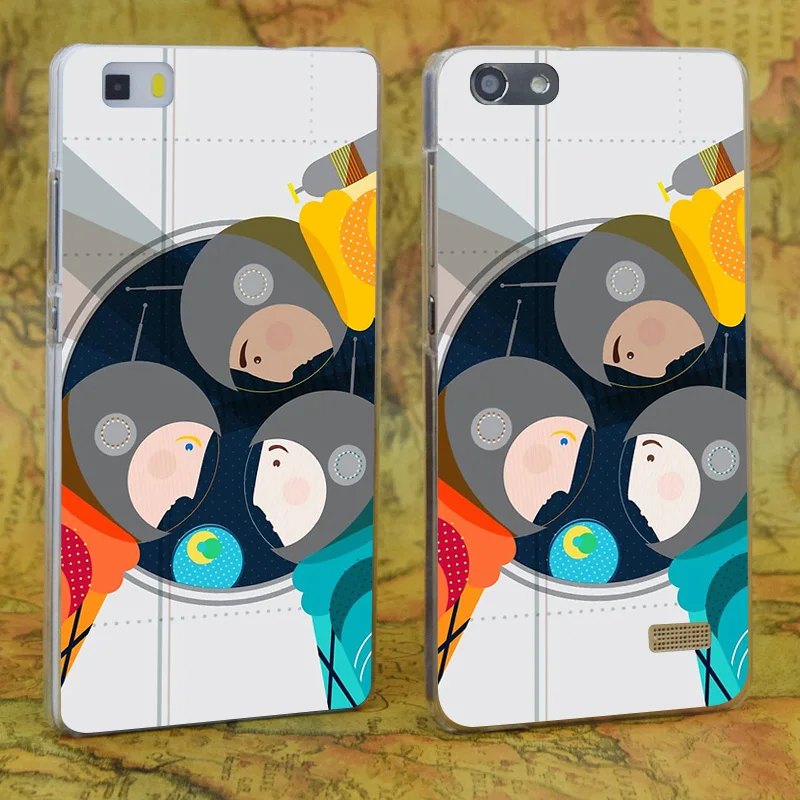 E2203 Astronauts In Space Transparent Hard Thin Skin Case Cover For Huawei P 6 7 8 9 Lite Plus Honor 4C 4X G7 |