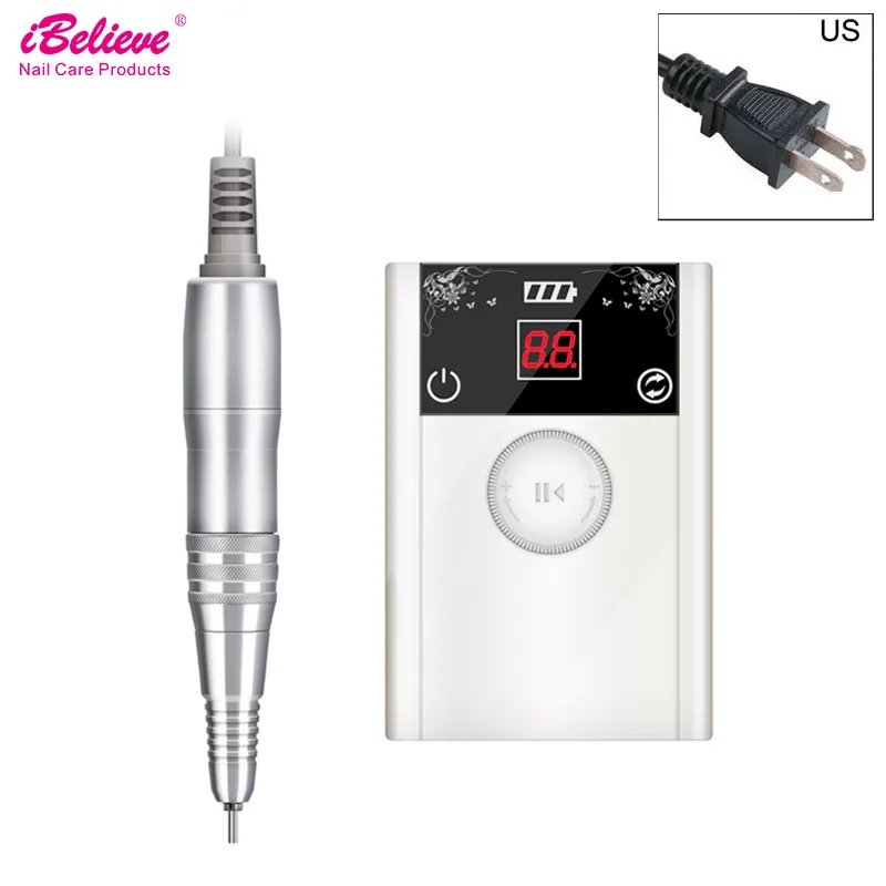 US Plug White TP276 IBelieve, Новое поступление, 40000 об/мин, дрель для ногтей, маникюрный аппарат, бесщеточный, мощный, 80 Вт, инструменты для дизайна ногтей, лак, электрическая пилка для ногтей - Цвет: US Plug White TP276