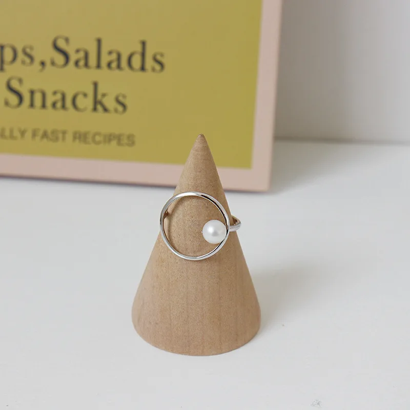 Праздничное регулируемое кольцо с геометрическим кольцом из стерлингового