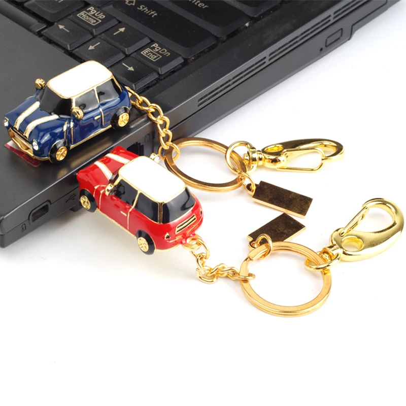 LEIZHAN Metal Car USB Flash Drive 2.0 Mini Cooper Pen 4GB Disk 8GB Memory Stick 16GB U Pendrive 32G Storage | Компьютеры и офис