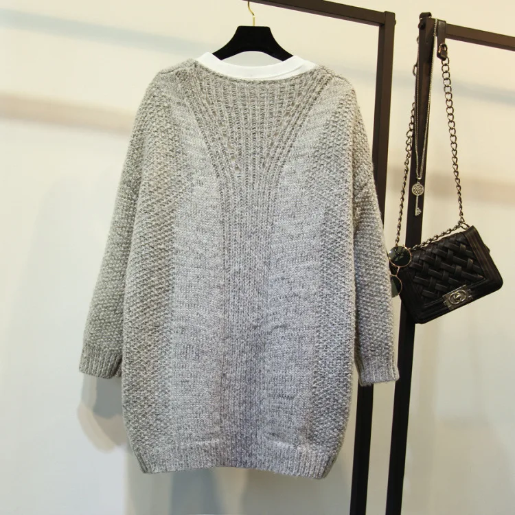 Новинка зимы 2020 корейский твист свитер женский тонкий участок длинный вязаный