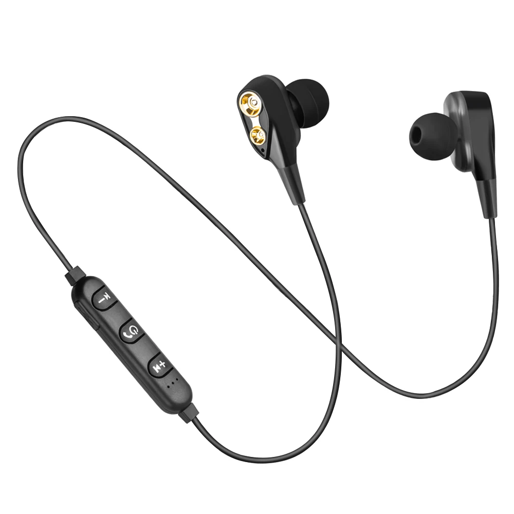 Двойной драйвер Bluetooth наушники для телефона Hifi звуковые с микрофоном