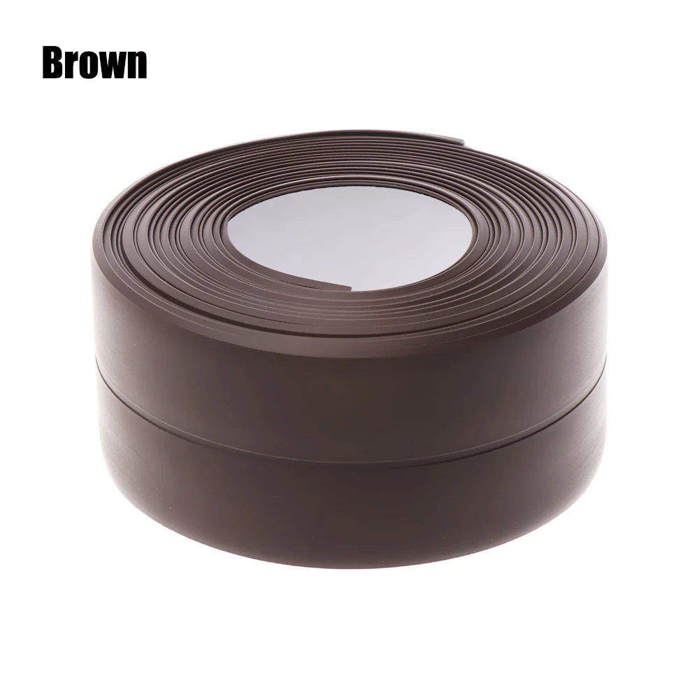 Brown 1 шт., 3,2 м, водостойкая самоклеющаяся лента из ПВХ для кухонной раковины, уплотнительная лента для ванной комнаты, угловая уплотнительная лента, обустройство дома - Цвет: Brown