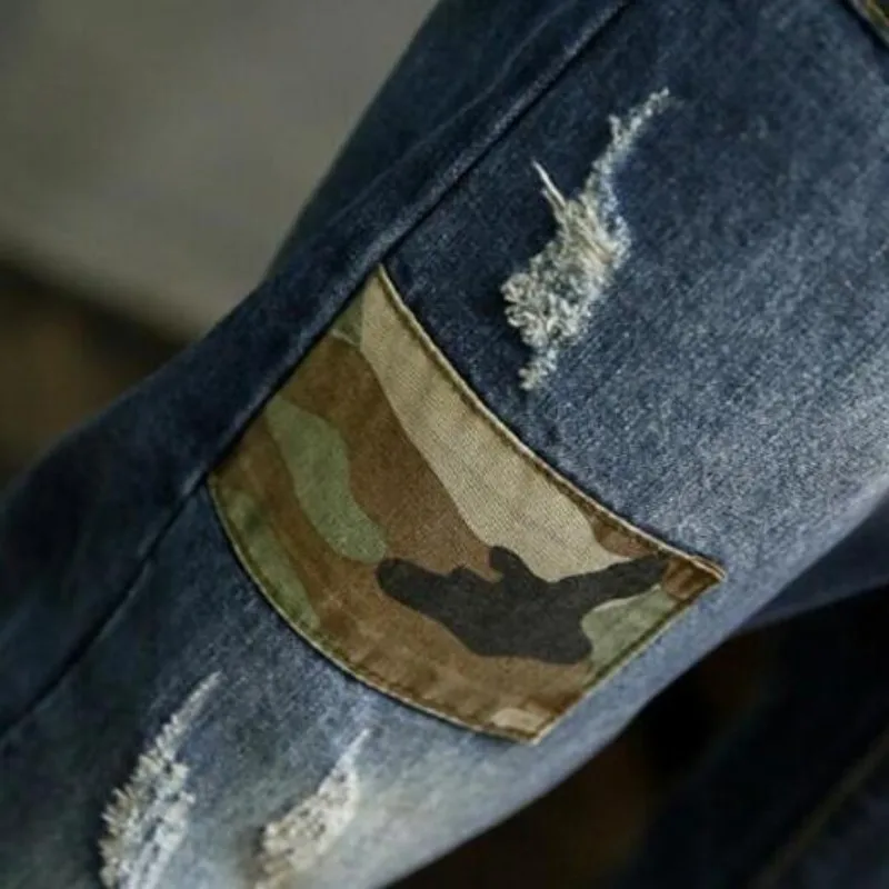 

New Baggy Jeans Men Plus Size Taper Jeans Hole Ripped Casual Pants Hip Hop Legging Pants Pencil Jeans Plus Size S-4XL