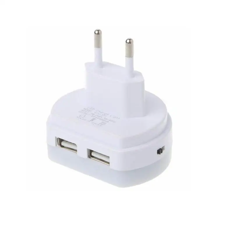 Светодиодный ночной мини-светильник с двумя USB-портами и зарядным устройством |