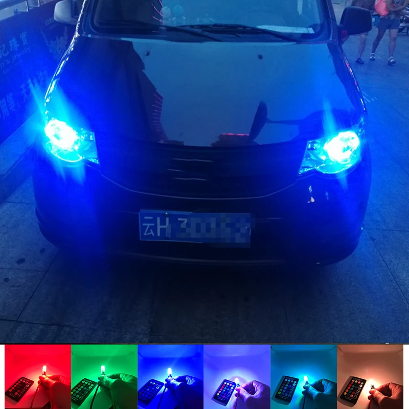 Светодиодные лампы Canbus multit color RGB T10 W5W 94 168 габаритные фонари для автомобиля с