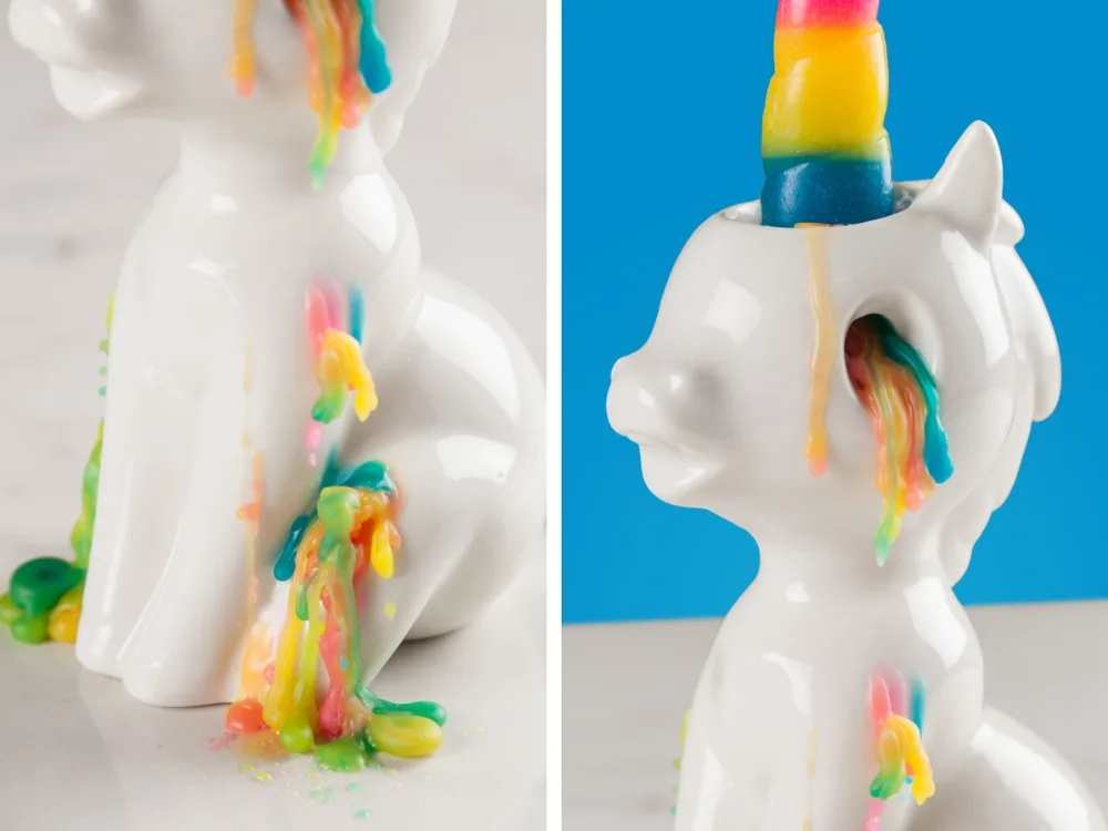 The Crying Unicorn Candle Children Gift Rainbow Holder Tears of Creativity | Дом и сад