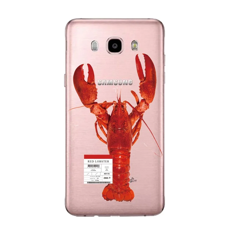 Мягкий прозрачный чехол из ТПУ с омаром для Samsung J3 J5 J7 S6 S7 S8 note8 A3 A5 C7 J2prime цветочный