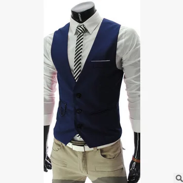 Для мужчин жилет Классический Формальное Бизнес Slim Fit костюм смокинг талии Homme