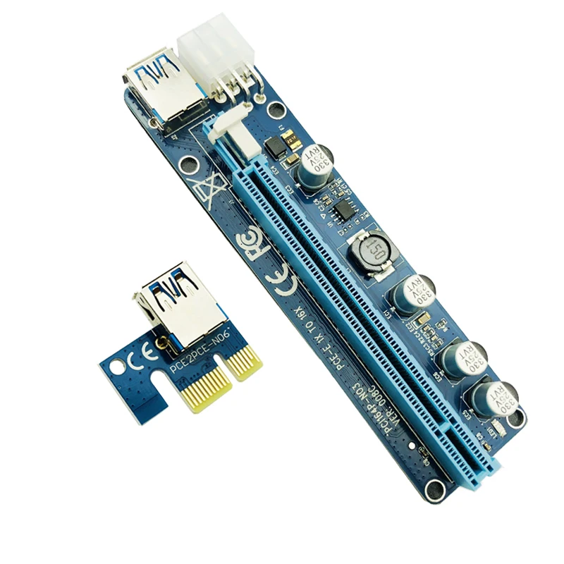60CM PCI-E Extender PCI Express Riser Card 1X To 16X 008C + USB 3.0 Cable Sata 15 Pin 6 Power For BTC Miner Machine | Компьютеры и