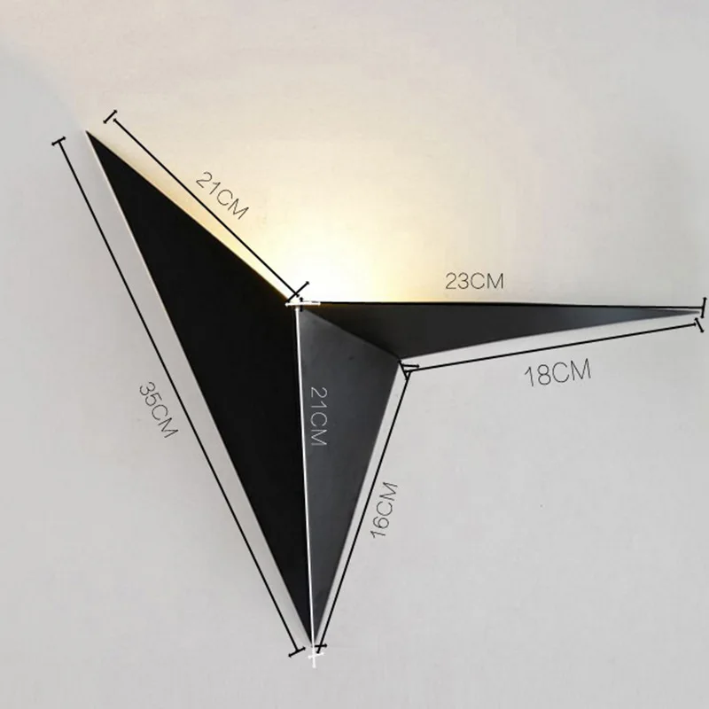 3W Led triangle wall lamp Nordic minimalist hotel aisle bedroom bedside background light AC85-265V | Освещение